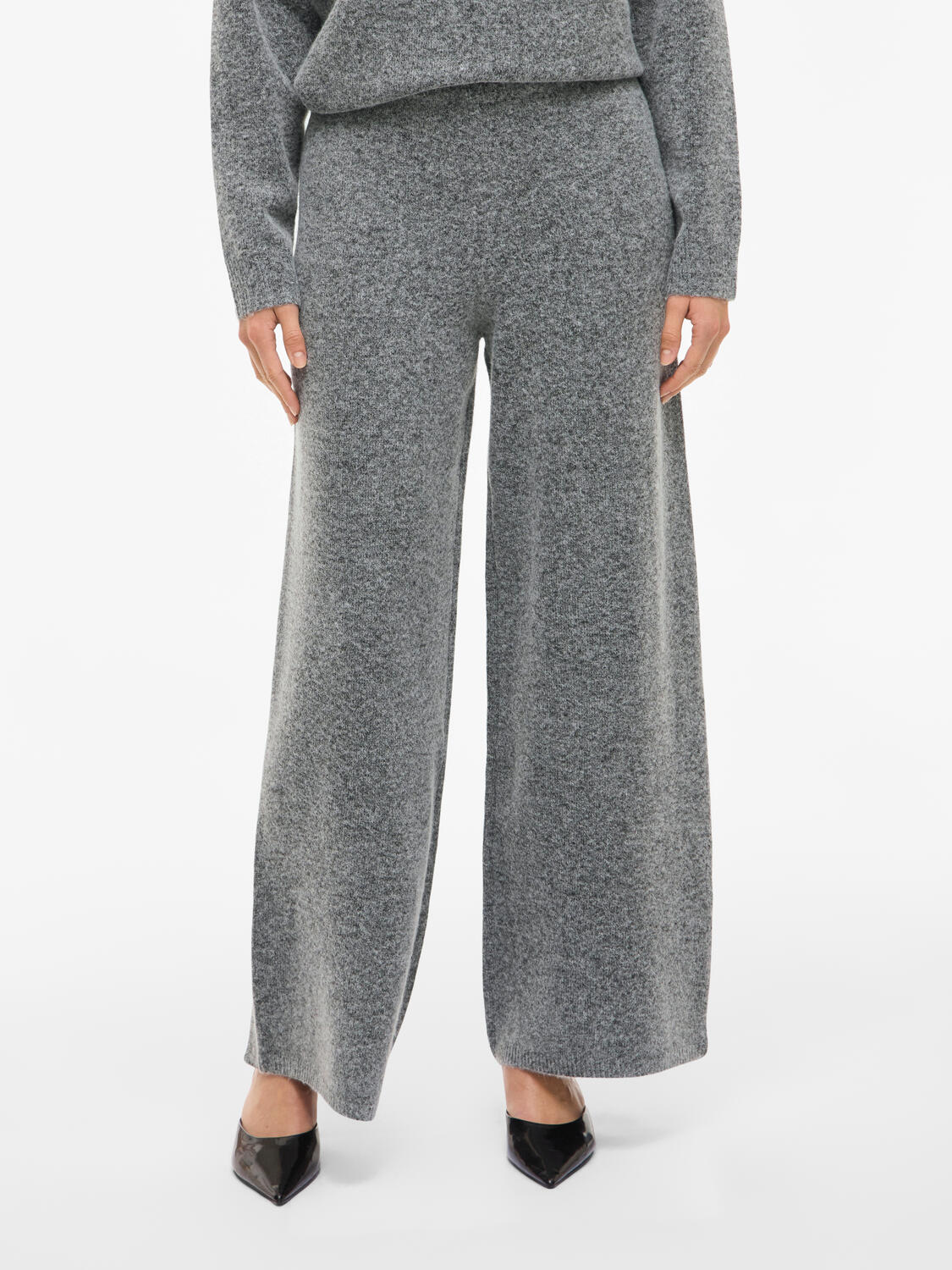 Vicasti strikkede bukser - Medium Grey Melange